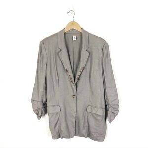 Magaschoni Lagenlook Casual Tan Blazer Jacket Women's Large